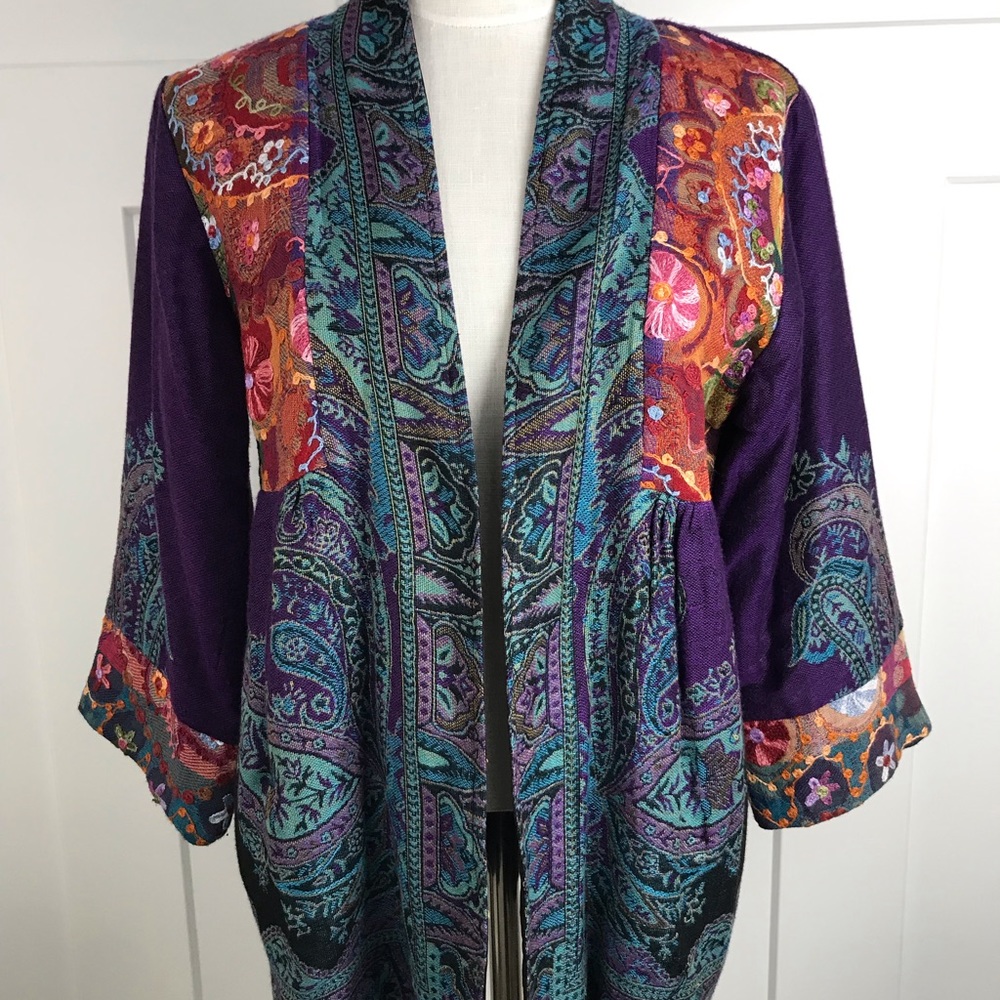 Soft Surroundings M Embroidered Jacket
